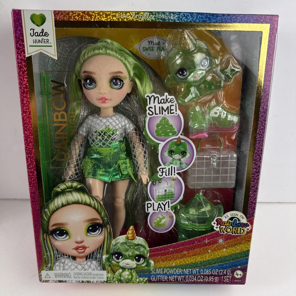 Rainbow High Rainbow World Sparkle Slime Kit Jade Hunter Green Doll Pet New